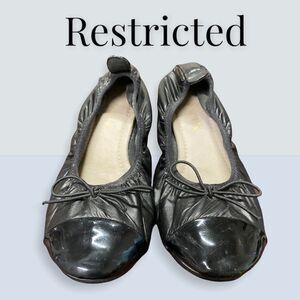Restricted Black Bow Ballet Flats 7
